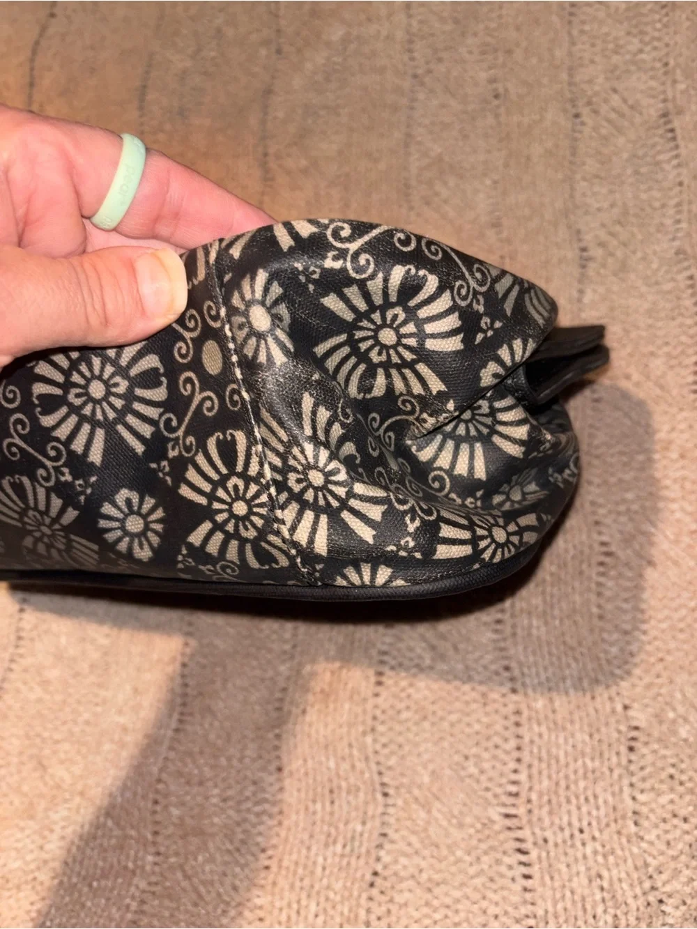 Petunia Pickle Bottom Wristlet Diaper Bag with Changing Pad Floral Black Yellow